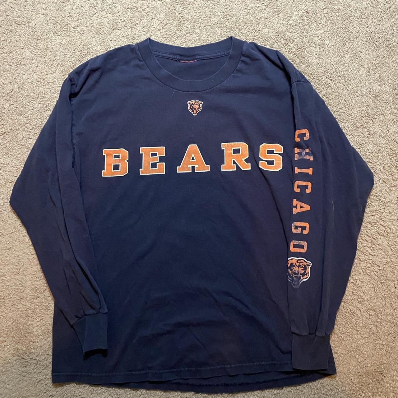 Buy the Mens Blue Chicago Bears Long Sleeve Crew Neck Athletic T-Shirt Size  Medium