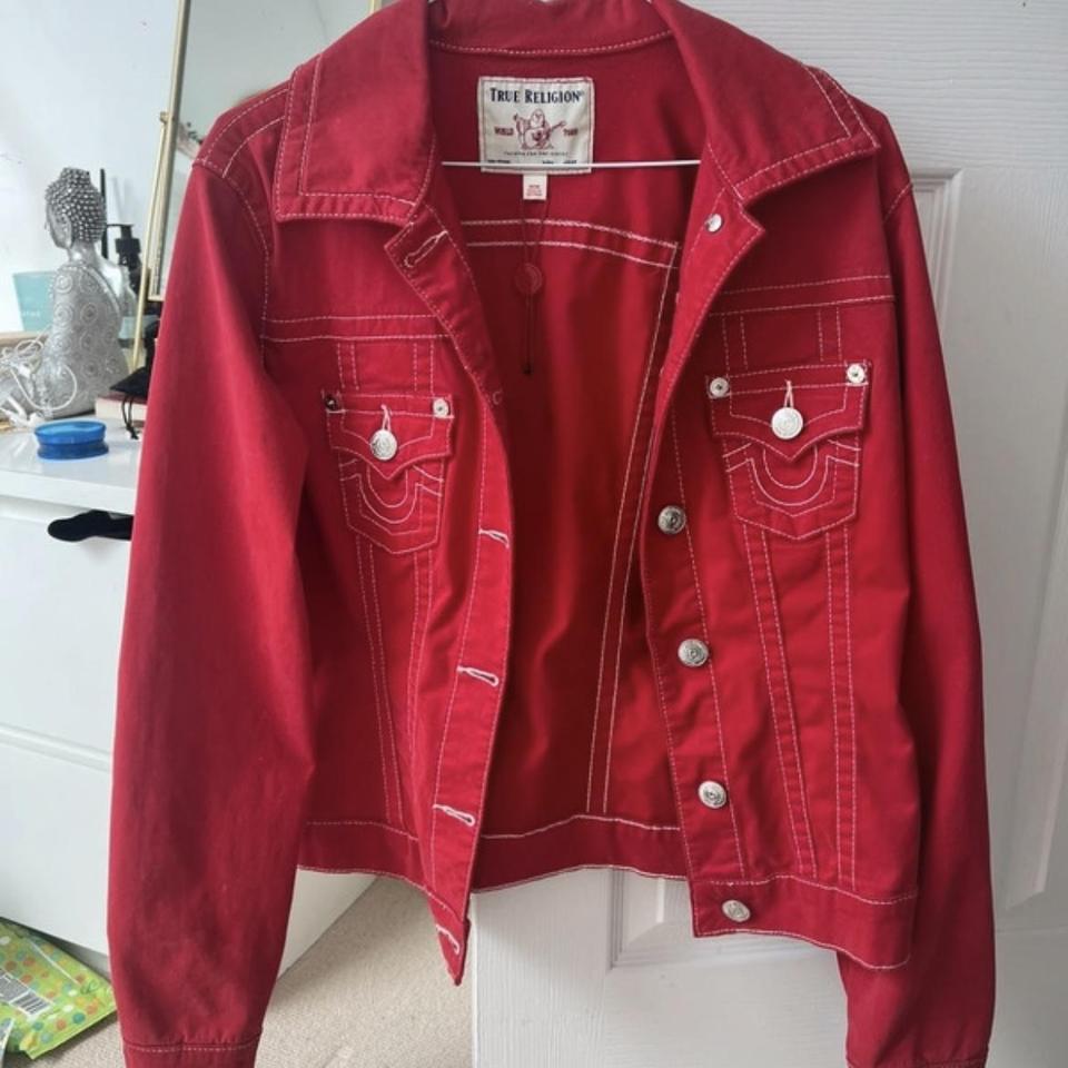 True religion red 2025 jean jacket