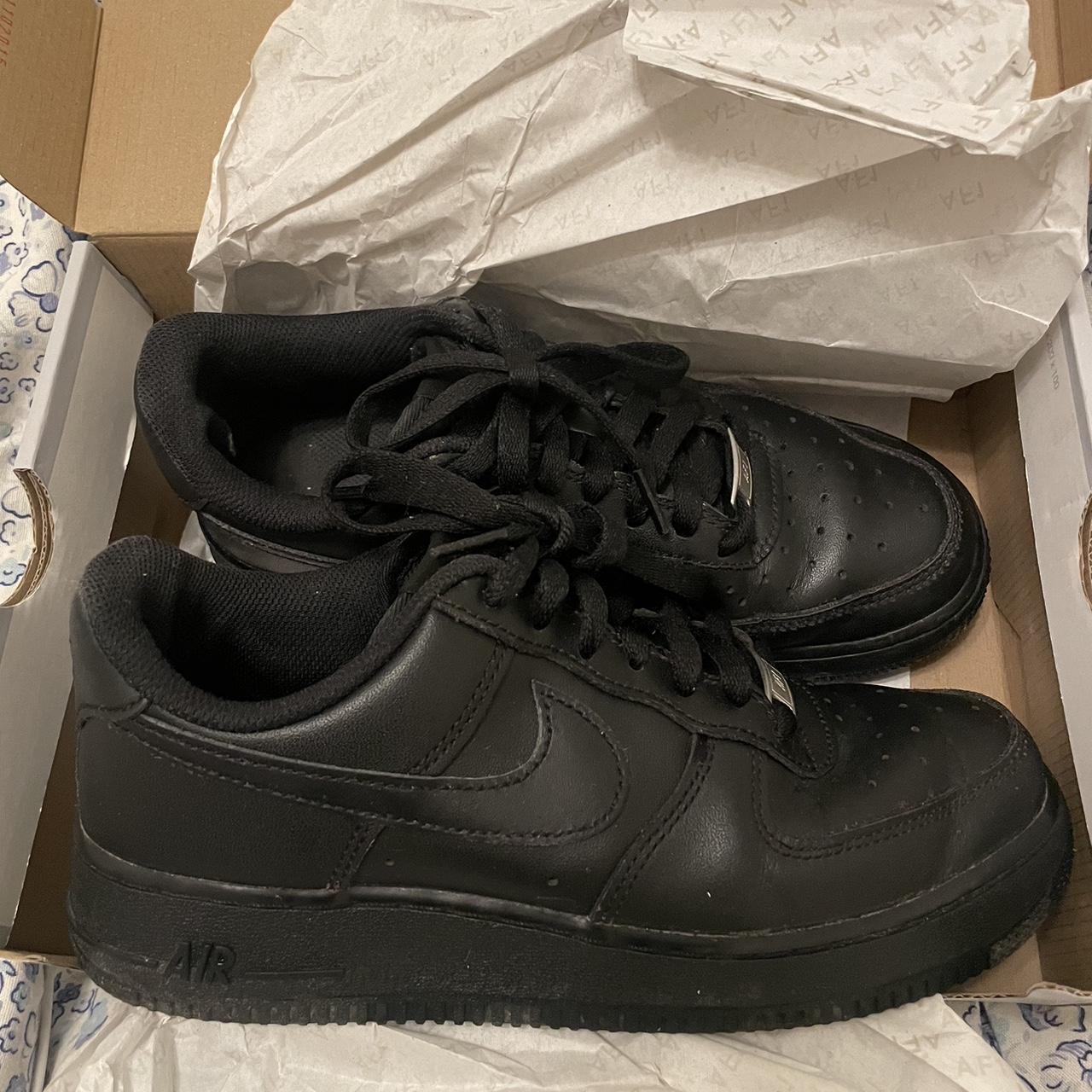 women’s 7.5 black air force 1s, they’re kinda... - Depop