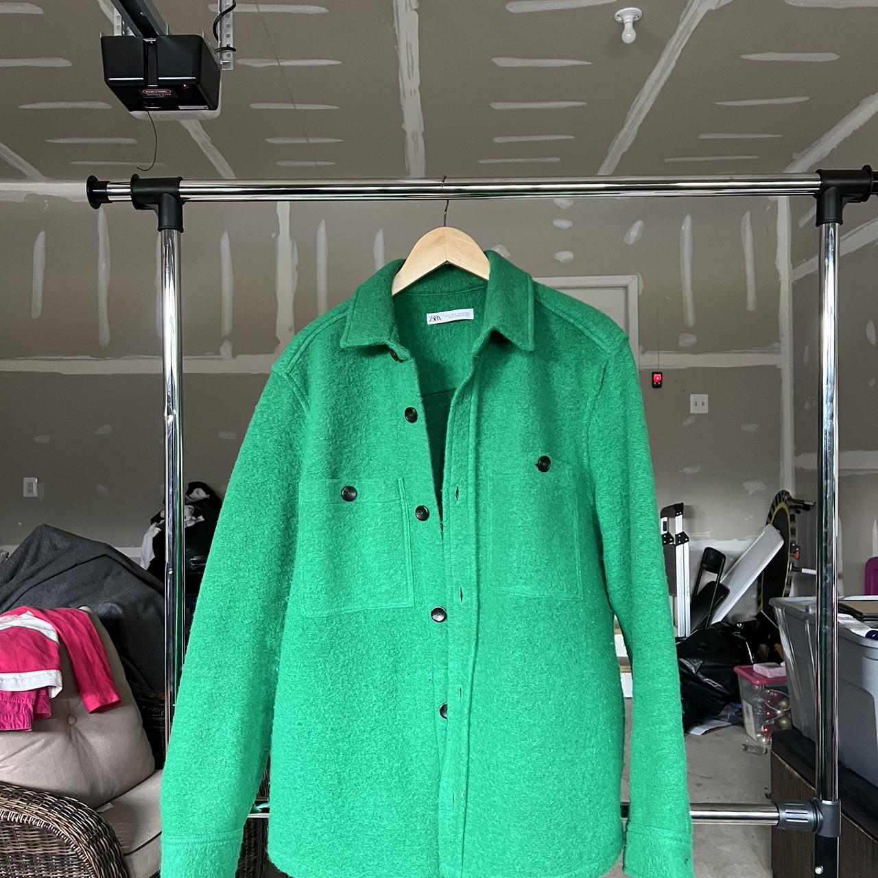 (Forest Green) Zara Men’s Shirt jacket Top Large... Depop