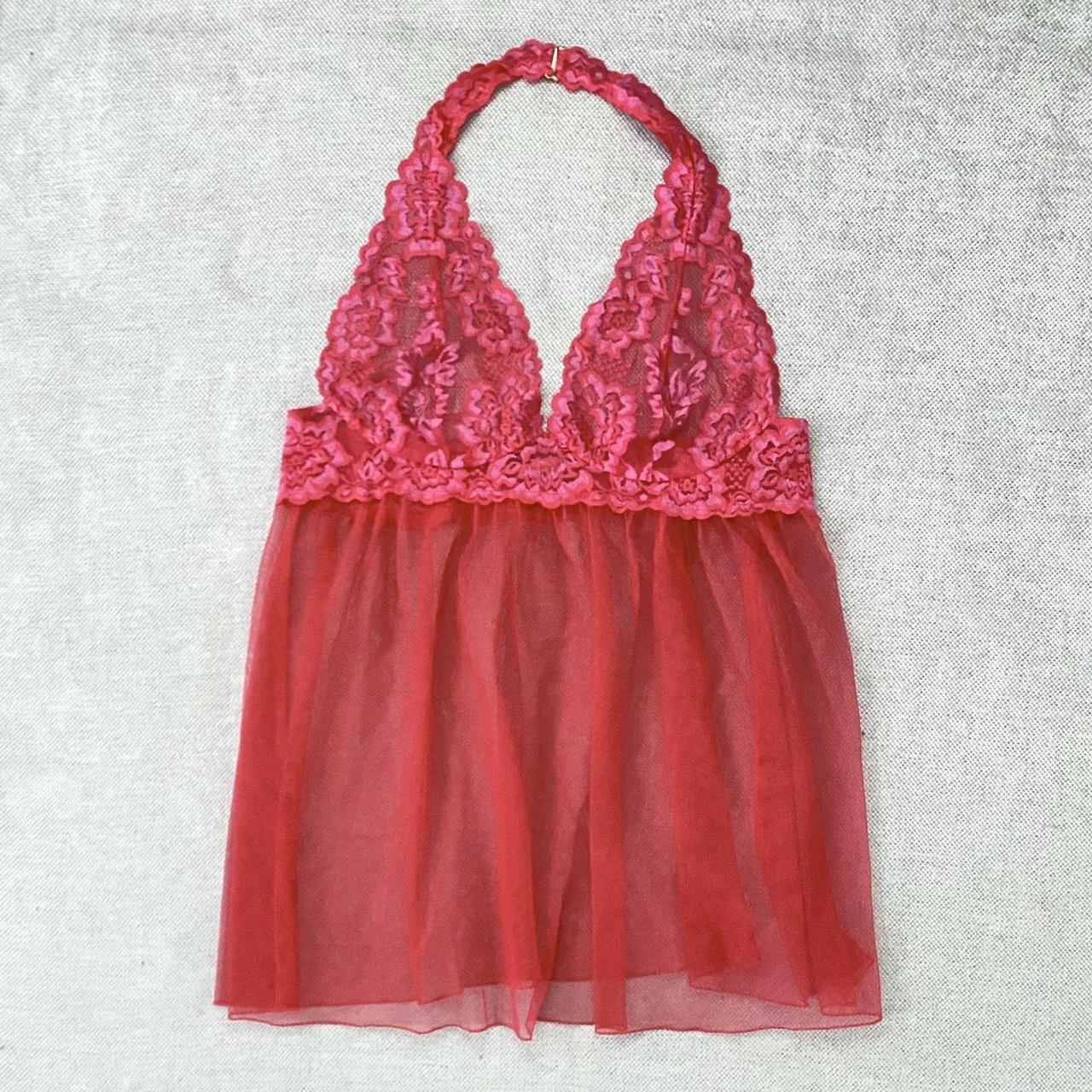 Victoria Secret Red Lace Halter Gorgeous lace top - Depop