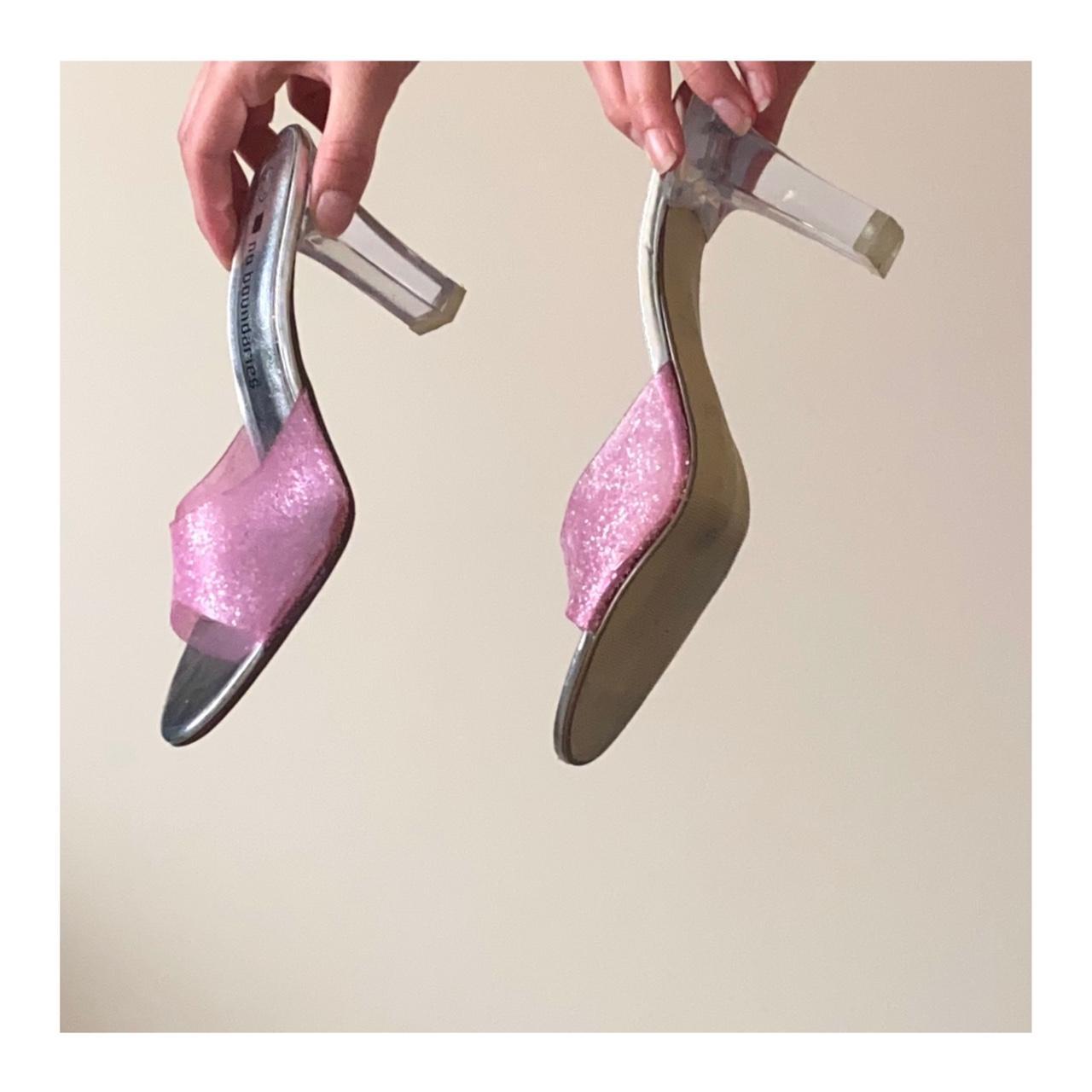 no boundaries pink glitter heels, size 7 1/2, in... - Depop