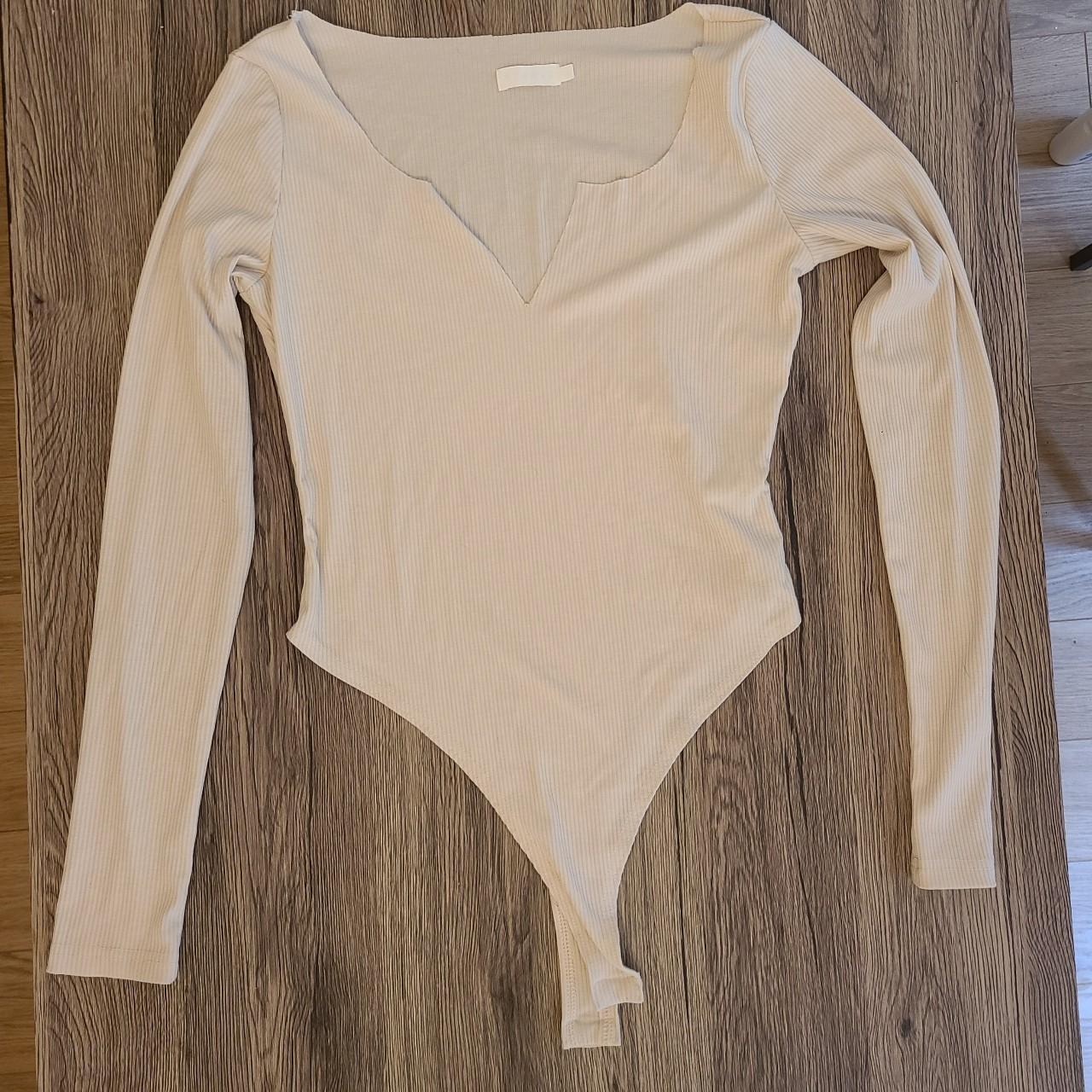 Meshki Women's Cream Bodysuit Depop