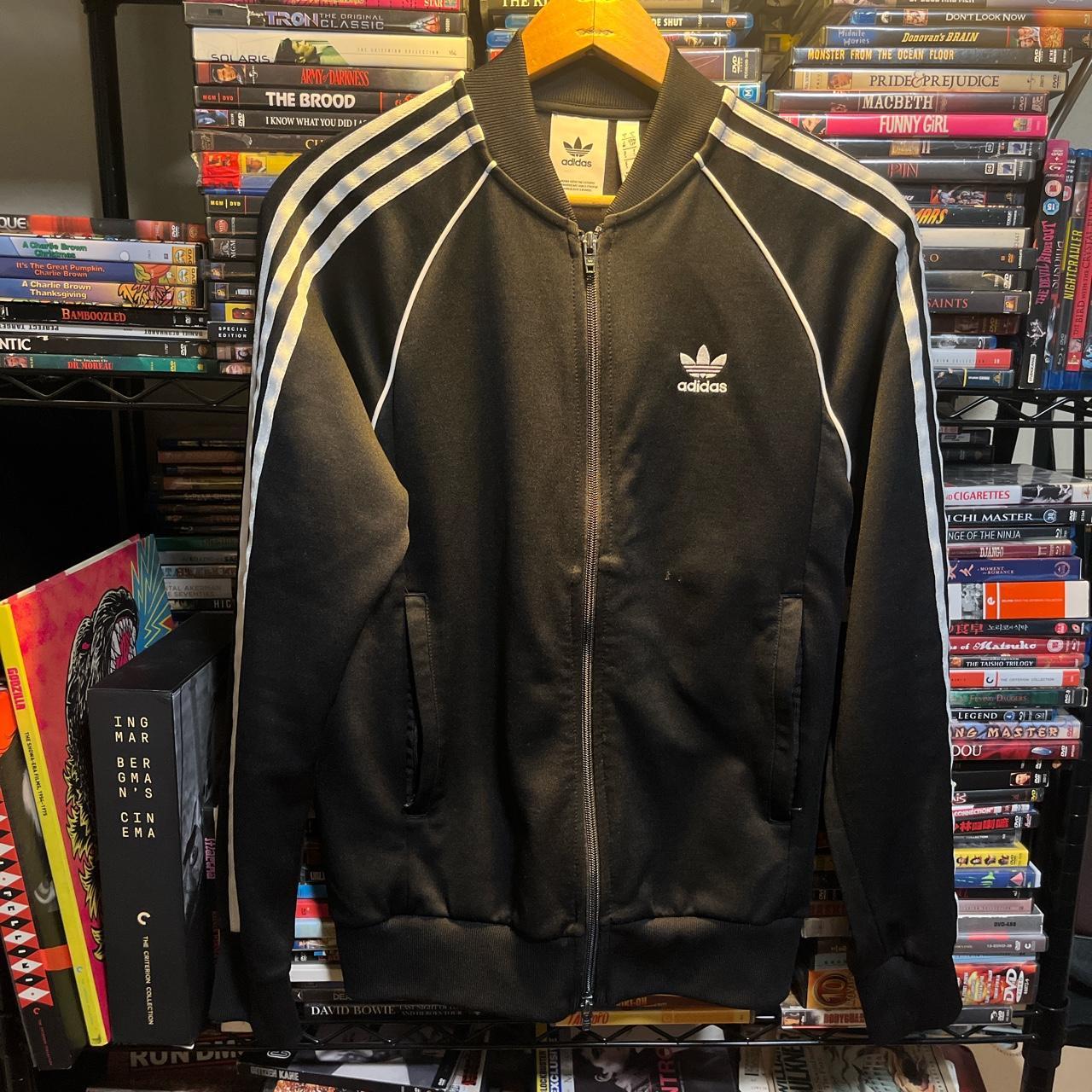 Adidas Black & White Track Jacket Made In... Depop