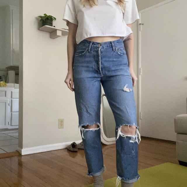 Agolde Feeling Good distressed jeans in a Depop