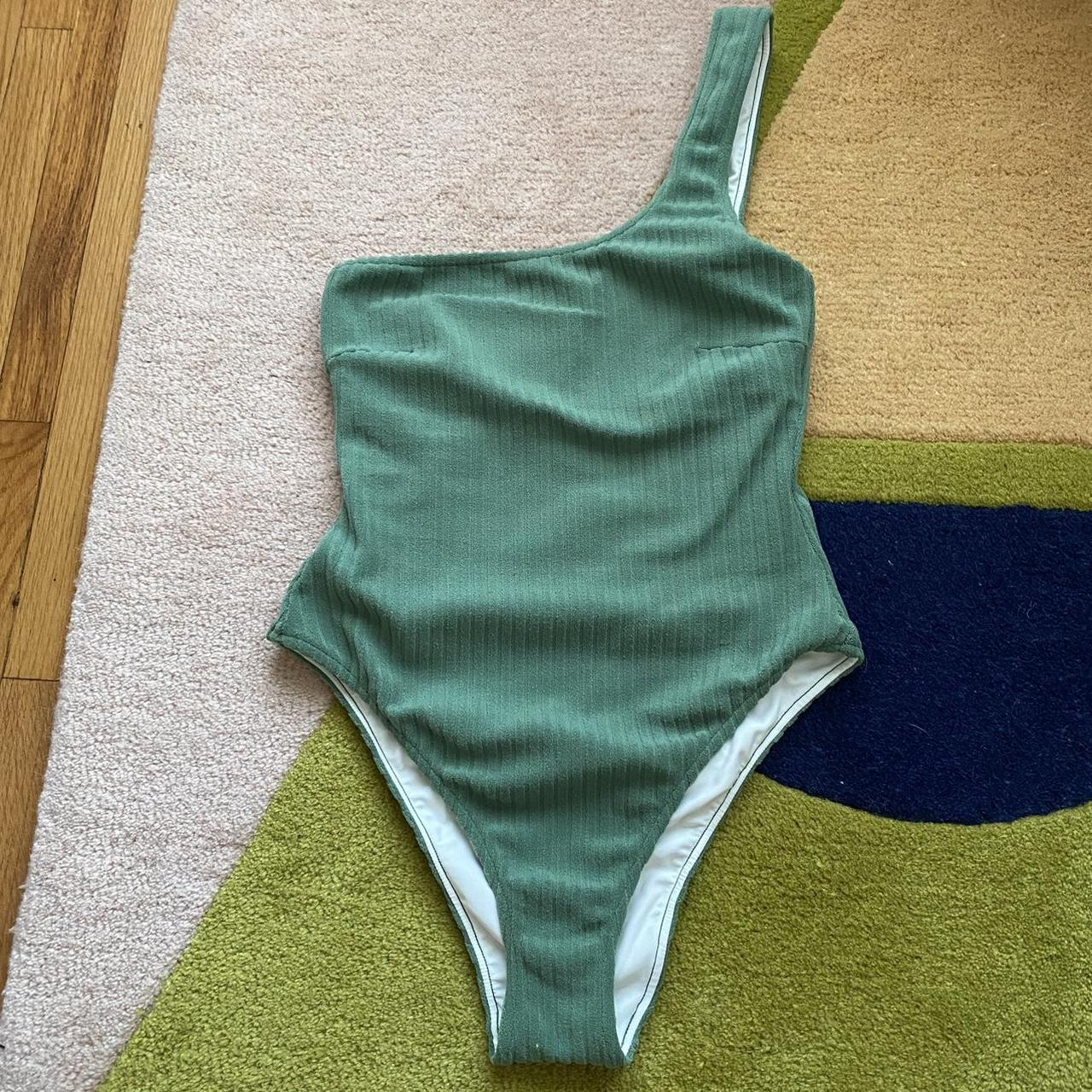 Zulu & zephyr ribbed green one piece swimsuit. Never... - Depop