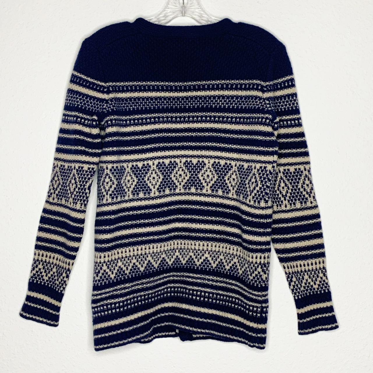 Madewell Women's Navy and Cream Cardigan Depop