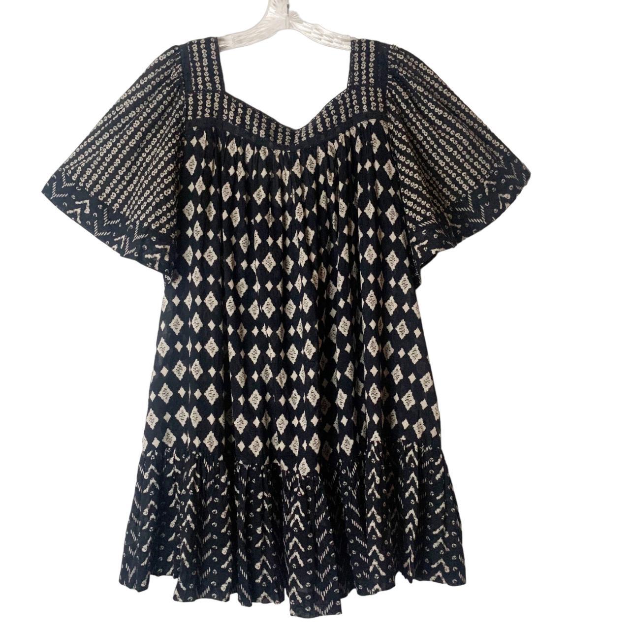 Free People Hearts Desire Black & White Tunic Dress... - Depop