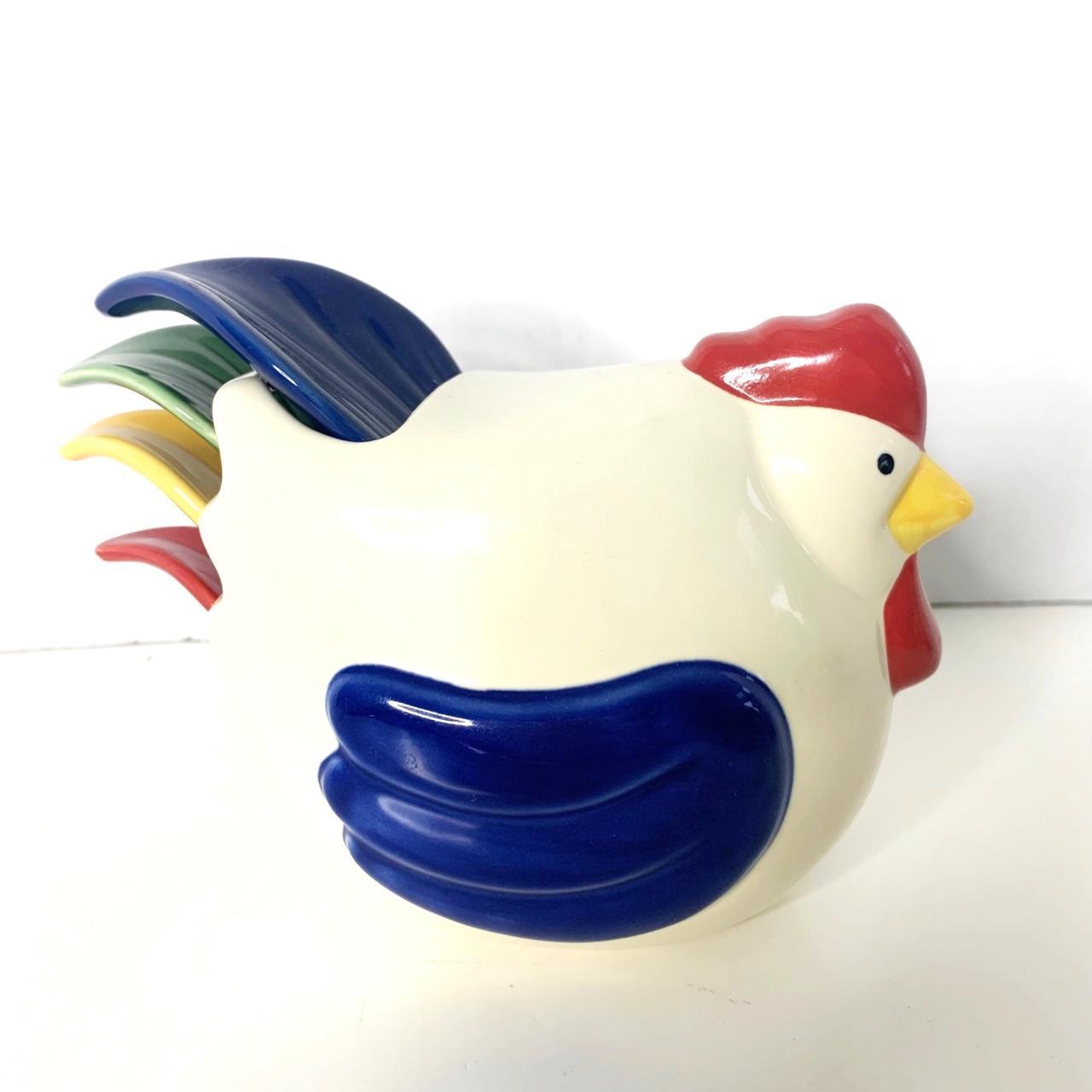 Vtg Tender Heart Treasures Ceramic Rooster Feathers... Depop