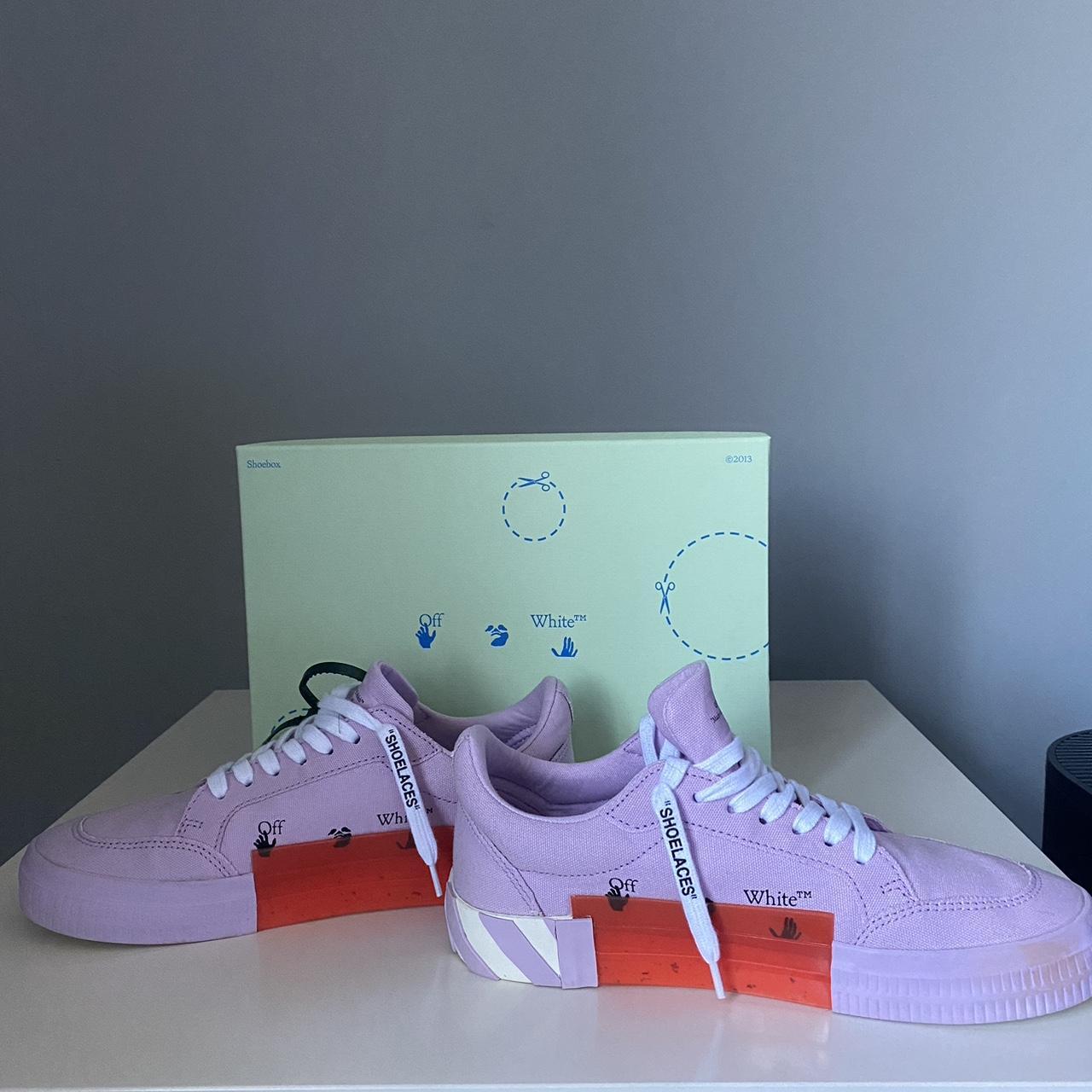 off white sneaker purple