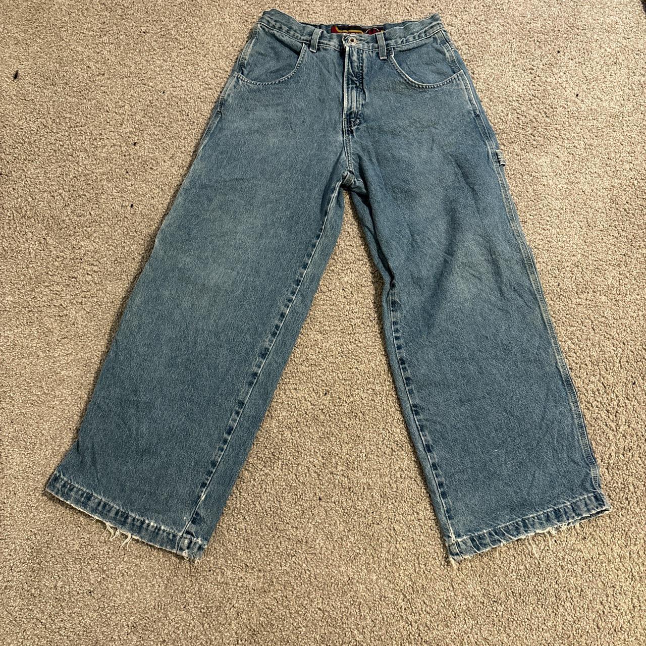 VTG 90s Y2K JNCO Wide-Leg Rave Skate Light Wash Blue... - Depop