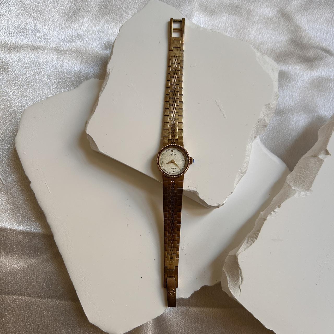 小物 Johnstonsor of Elgin Vintage ladies gold Lady Elgin watch with sapphire | Depop