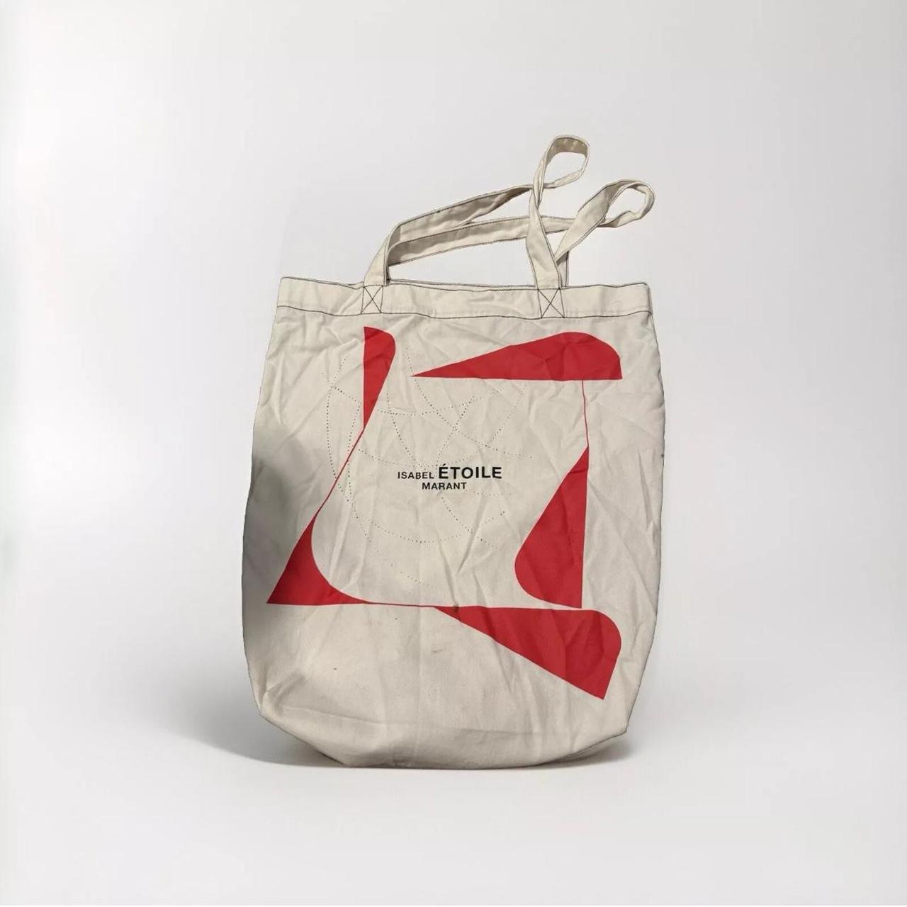 Etoile Isabel Marant Large White Red Cotton Tote