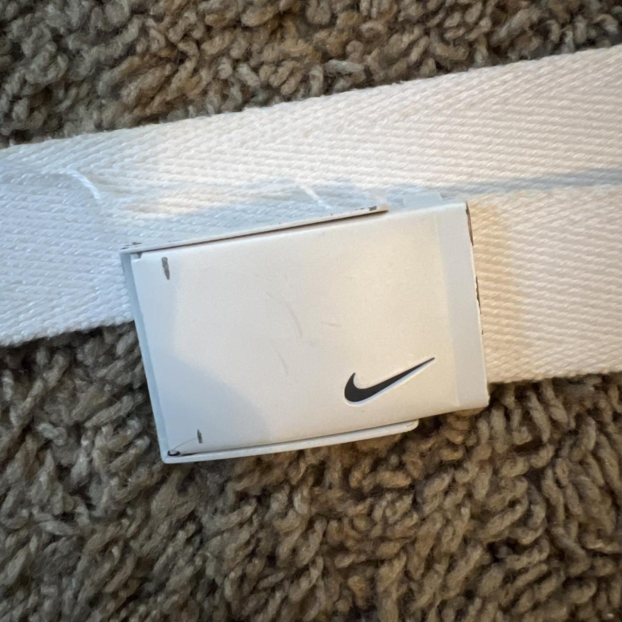 Fabric white nike belt. Fits a size medium or small,... Depop