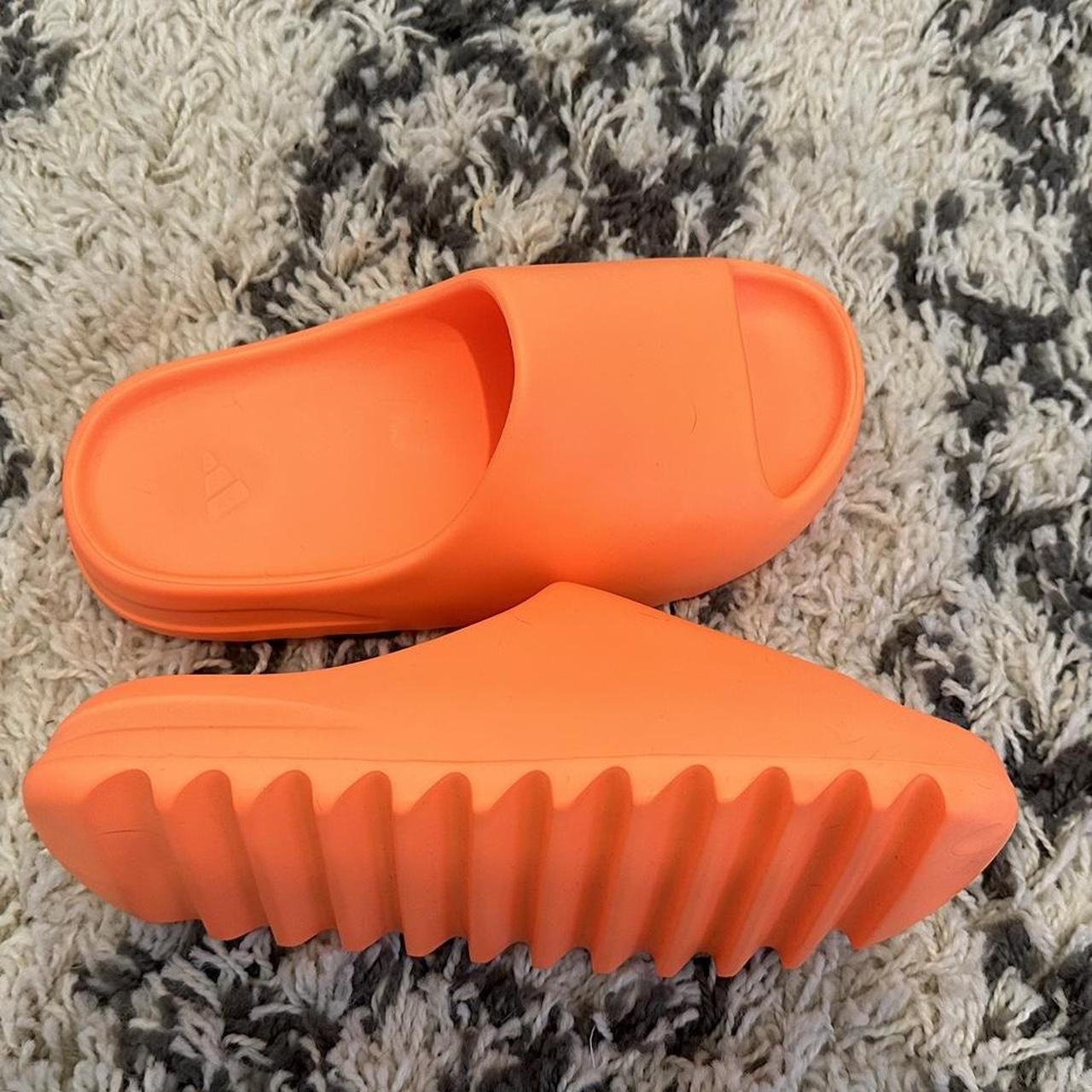 Yeezy Women's Orange Sandals | Depop