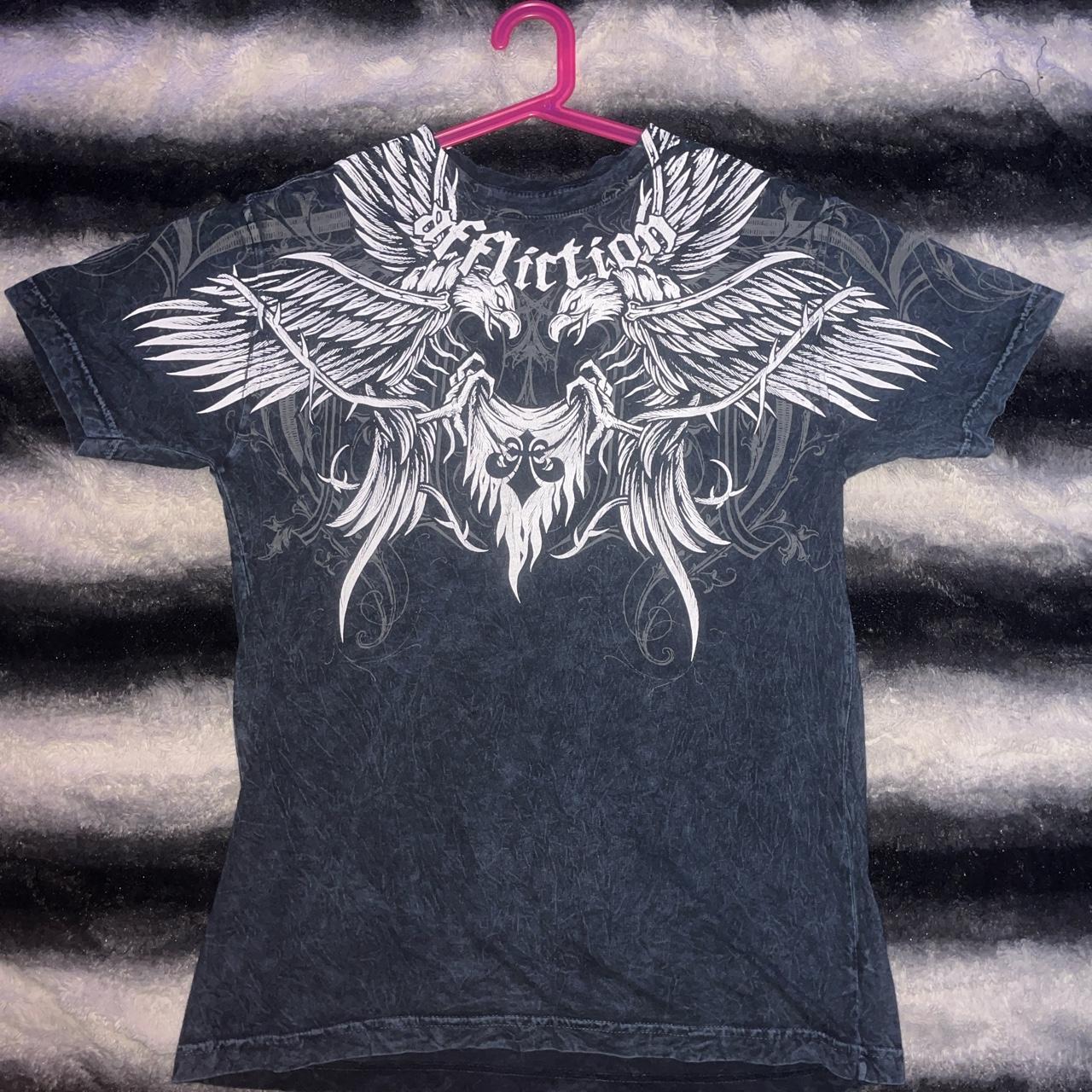 T-shirt Affliction Homme "Héritier D'Âmes" - Motif Crâne Et Ailes - Taille à Préciser