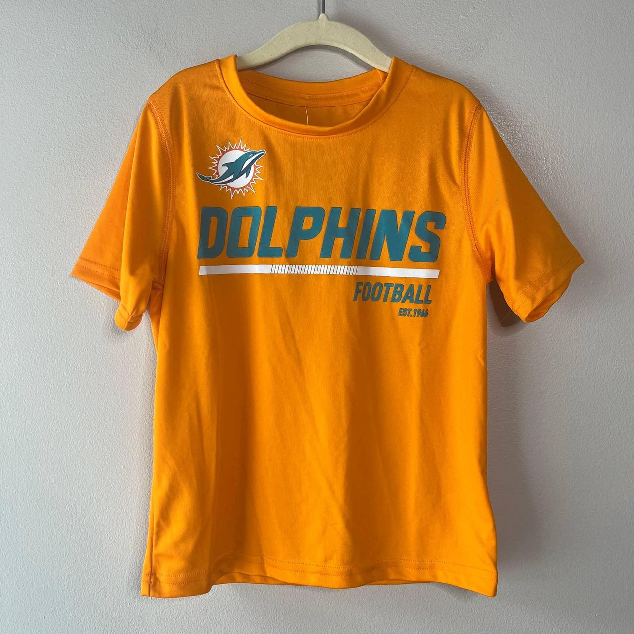 NFL Team Apparel Youth Miami Dolphins Amped Up Orange T-Shirt