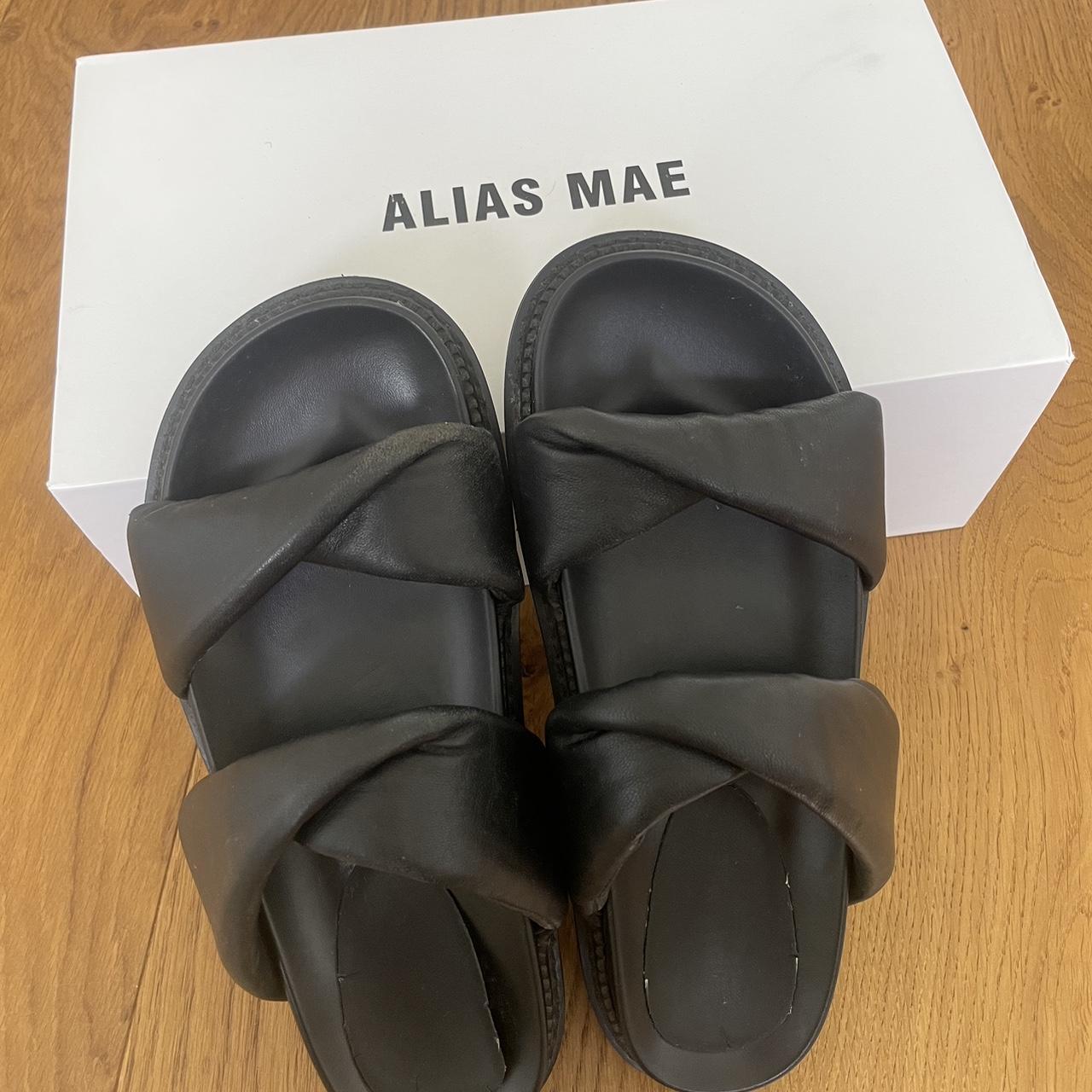 Alias Mae Paris slides Black leather Size 38 (EU) /... - Depop