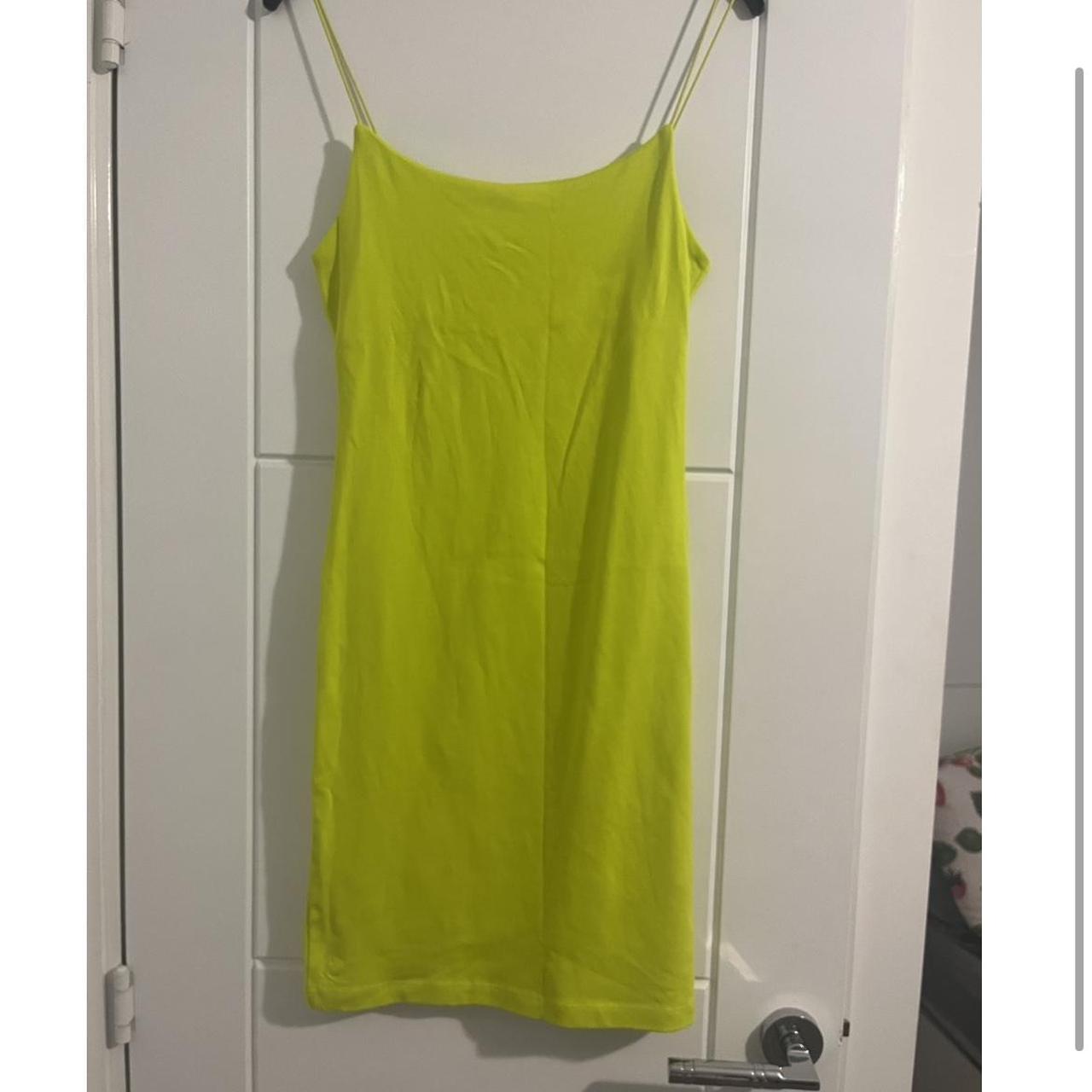 Lime Green Zara Bodycon Dress Brand new without... Depop