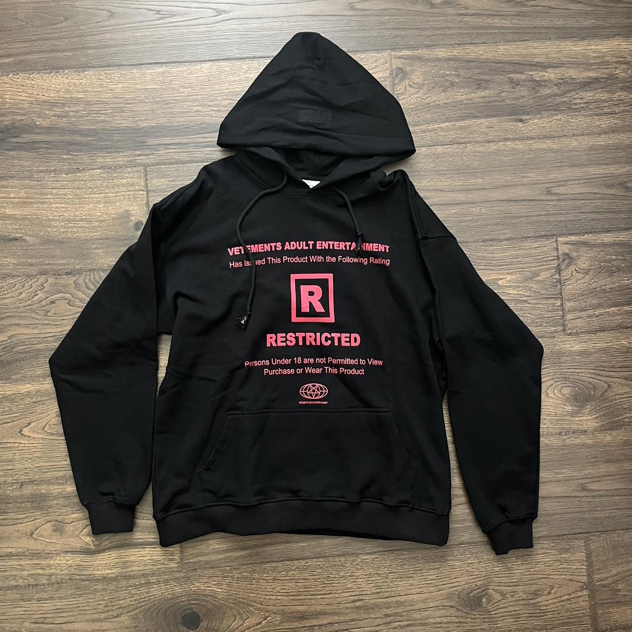 vetements restricted hoodie size M fits like... - Depop