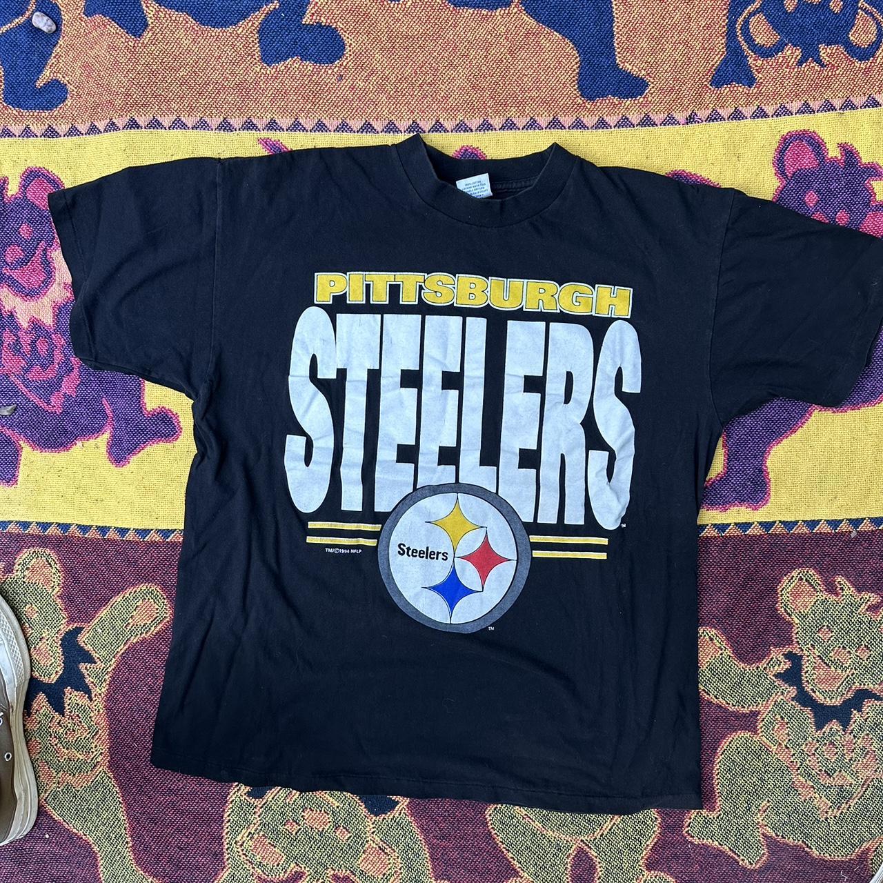 Vintage 90s Pittsburgh Steelers football NLF T shirt... - Depop