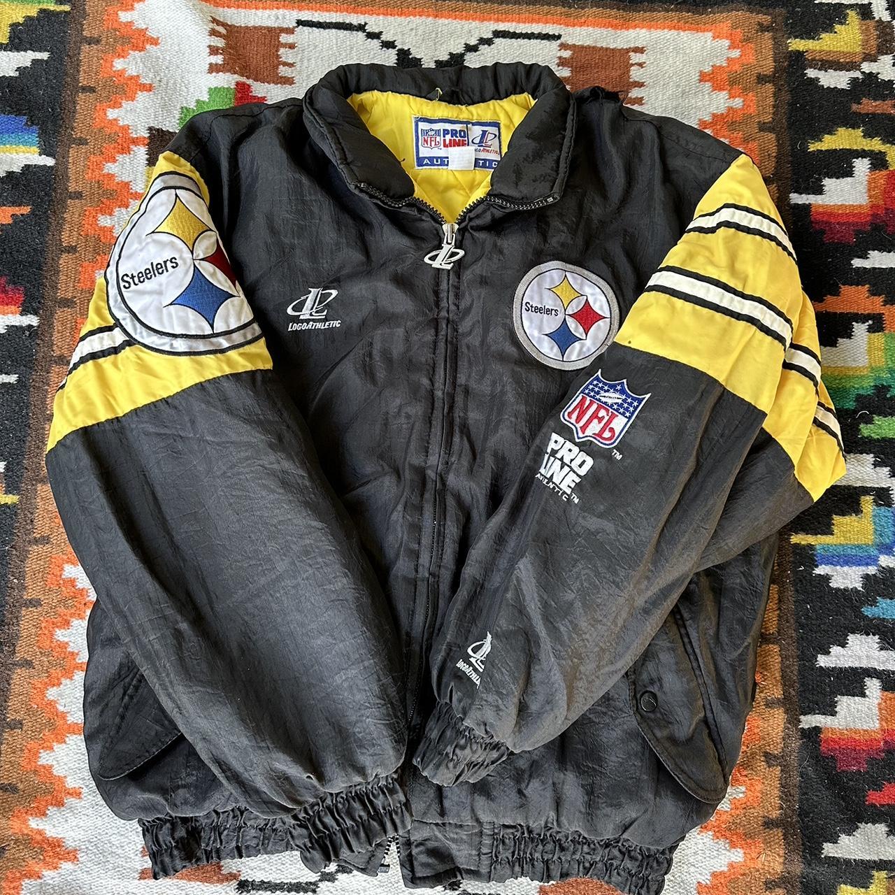 PITTSBURGH STEELERS JACKET LARGE L NFL YELLOW & BLACK