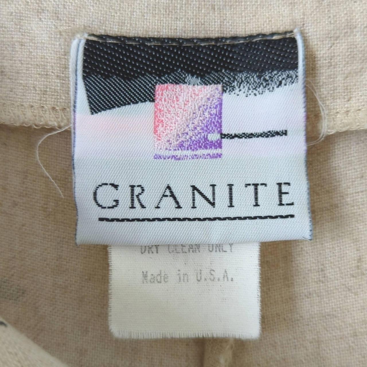 Granite 90's Vintage Linen Blend Funky Stamped High... - Depop