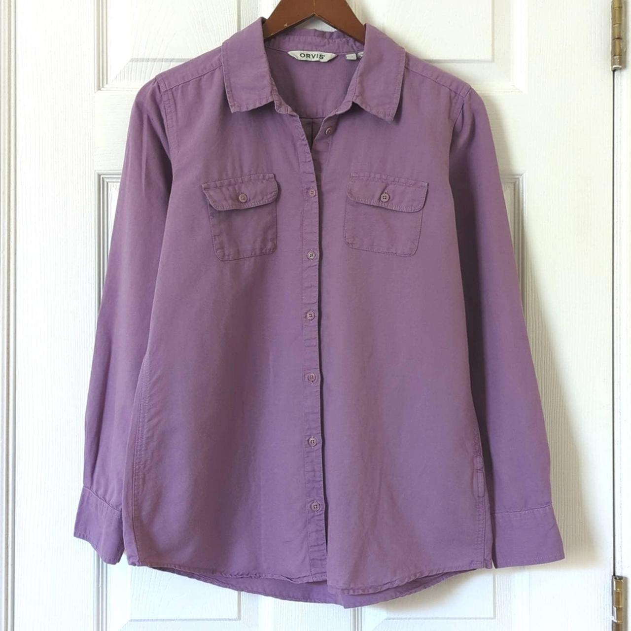 Orvis Womens Button Down Long Sleeve Linen Blend Top Shirt