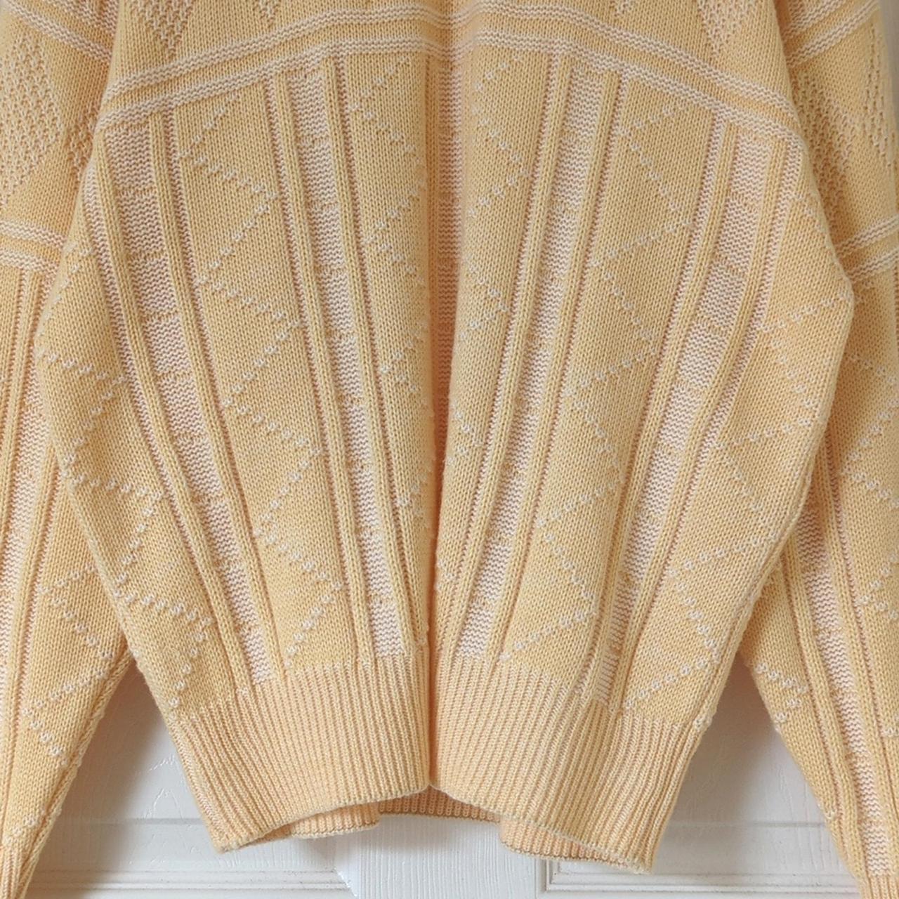 Par Four 90's Vintage Funky Jacquard Knit Crewneck Sweater Pastel Yellow Large shops