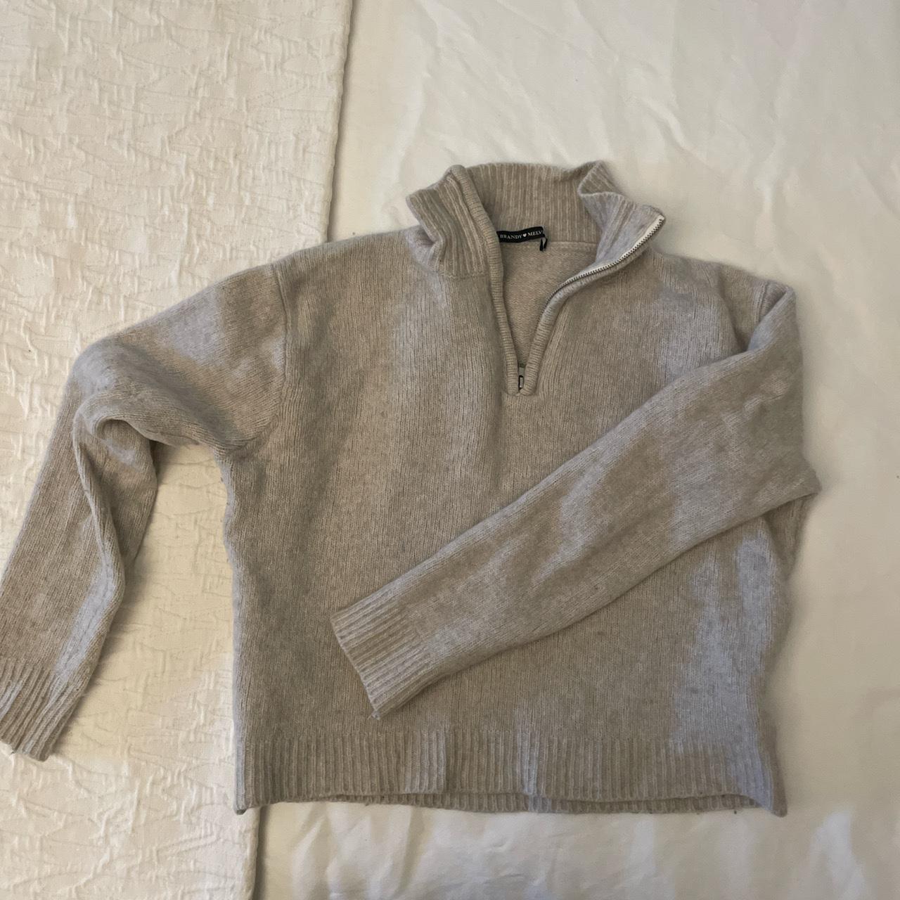 Brandy Melville grey wool sweater. Very warm. Size I... - Depop