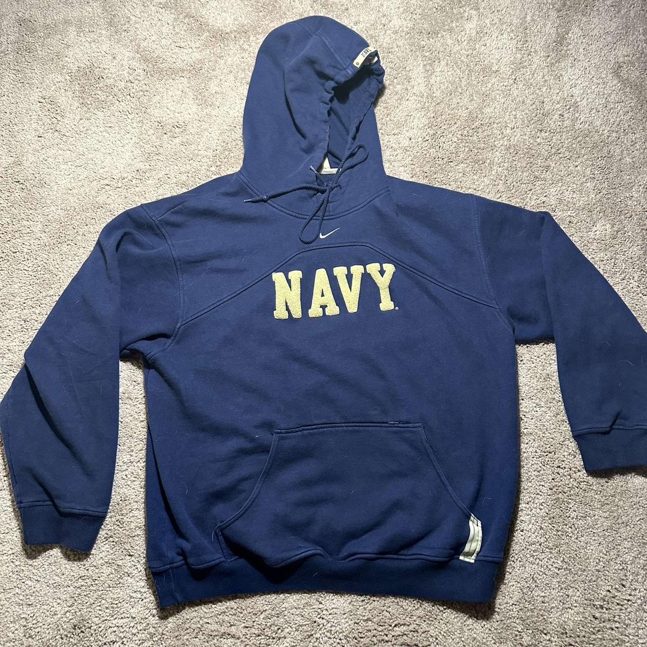Nike Vintage Navy Hoodie - Depop
