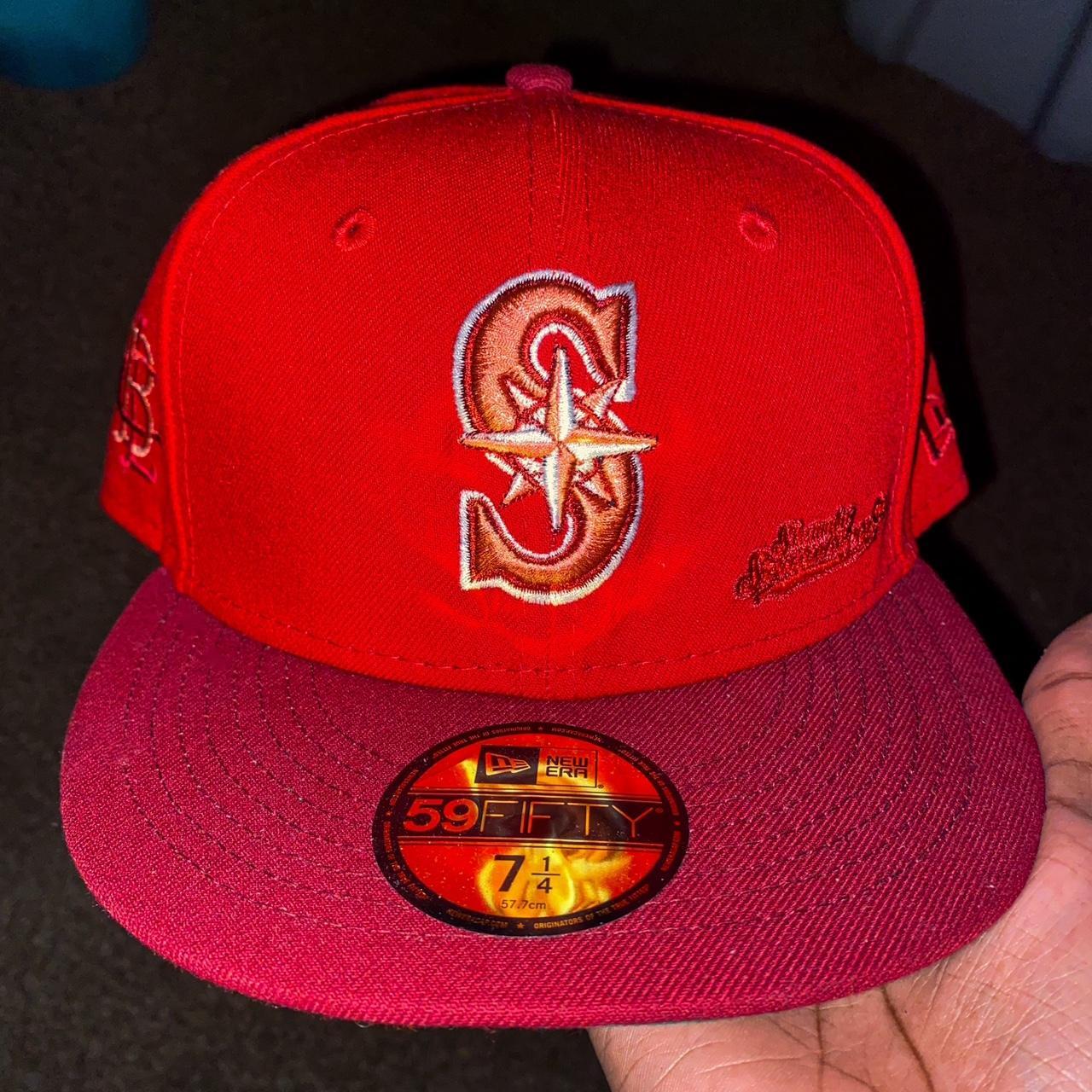 Red Seattle Mariners Hat Size 7 1 4 fittedcap Depop new-era-fitted-hat-size-7-1-2-depop