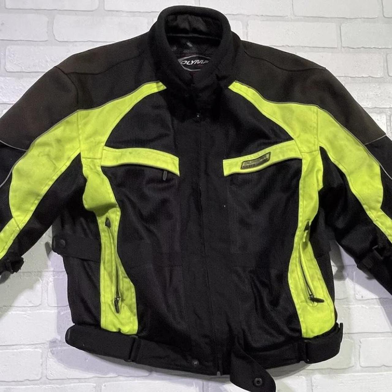 Olympia Moto Sports Jacket Men’s Large Yellow... - Depop