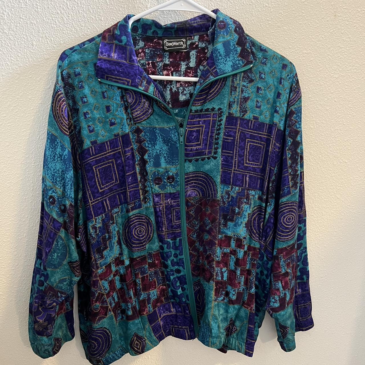 Women's Purple and Blue Jacket | Depop