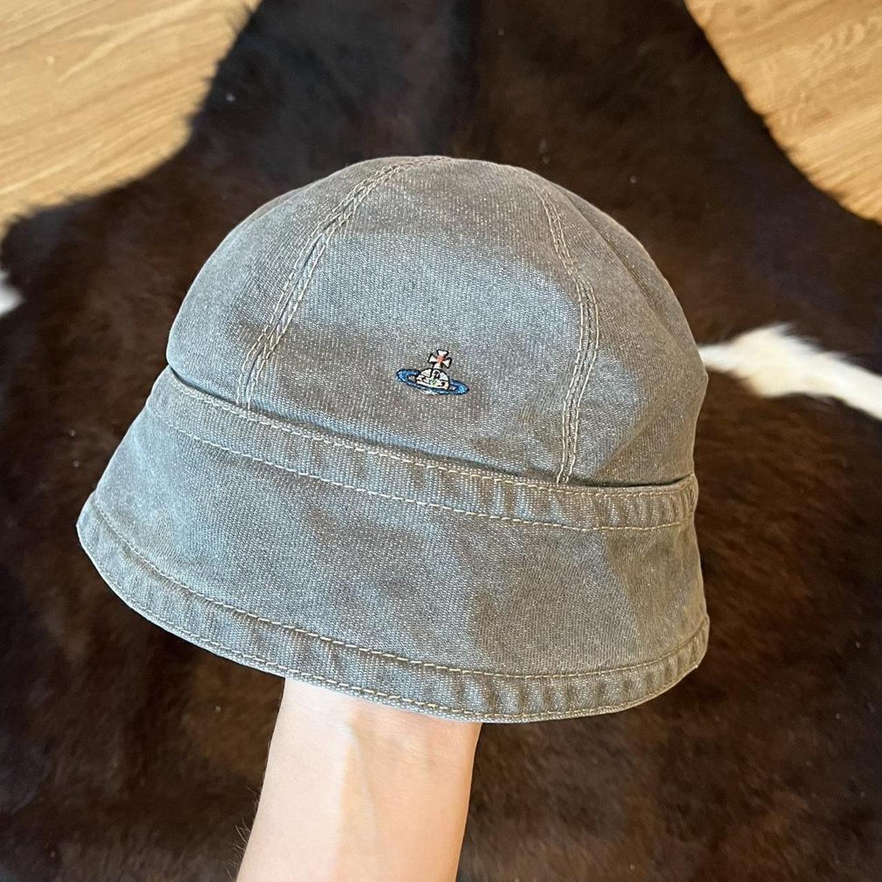 Vivienne Westwood Charcoal Denim Bucket Hat Orb... | Depop