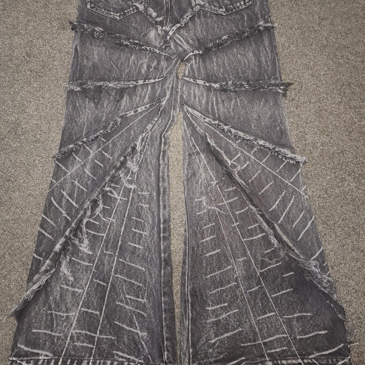 CYVIST FLARE WEBBED DENIM BLACK #FLARED #OPIUM #Y2K | Depop