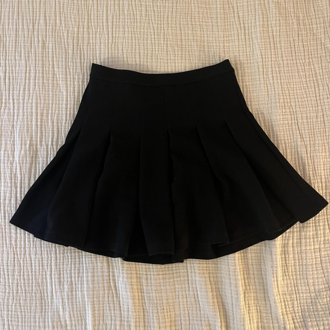 black pleated high waisted skirt! best fits a... - Depop