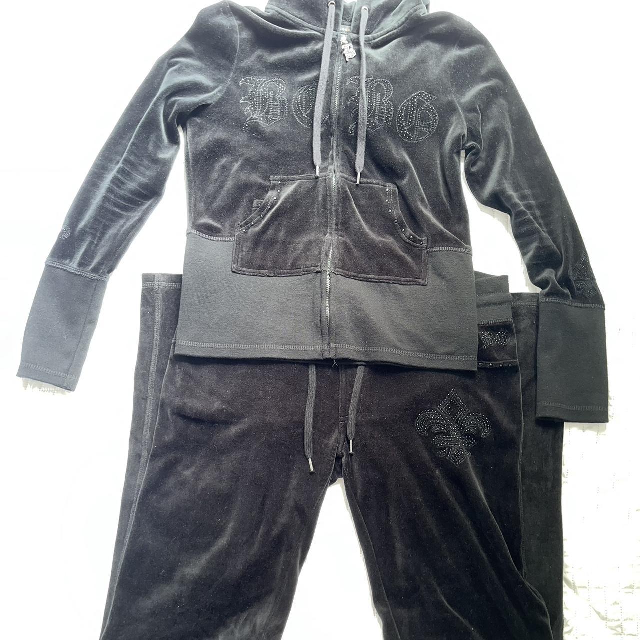 BCBGMAXAZRIA black velour hoodie only 🤪(pants... - Depop