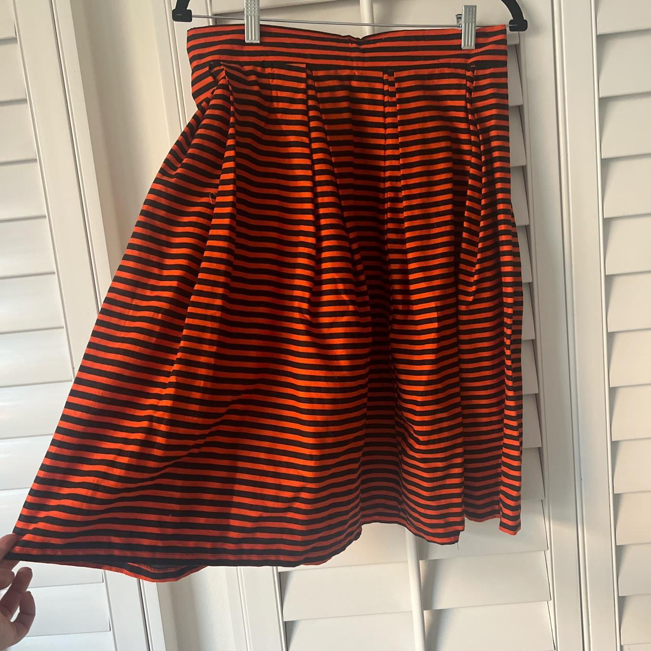 Women's Orange and Black Skirt | Depop