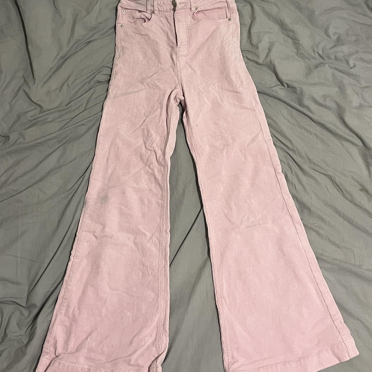 pink flare jeans!! super flattering, bought second... - Depop