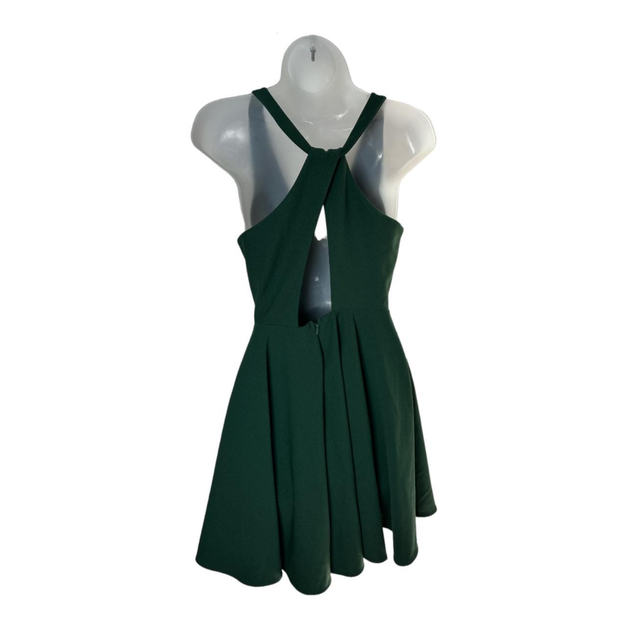 Wonder whirl dark green 2024 twist back skater dress