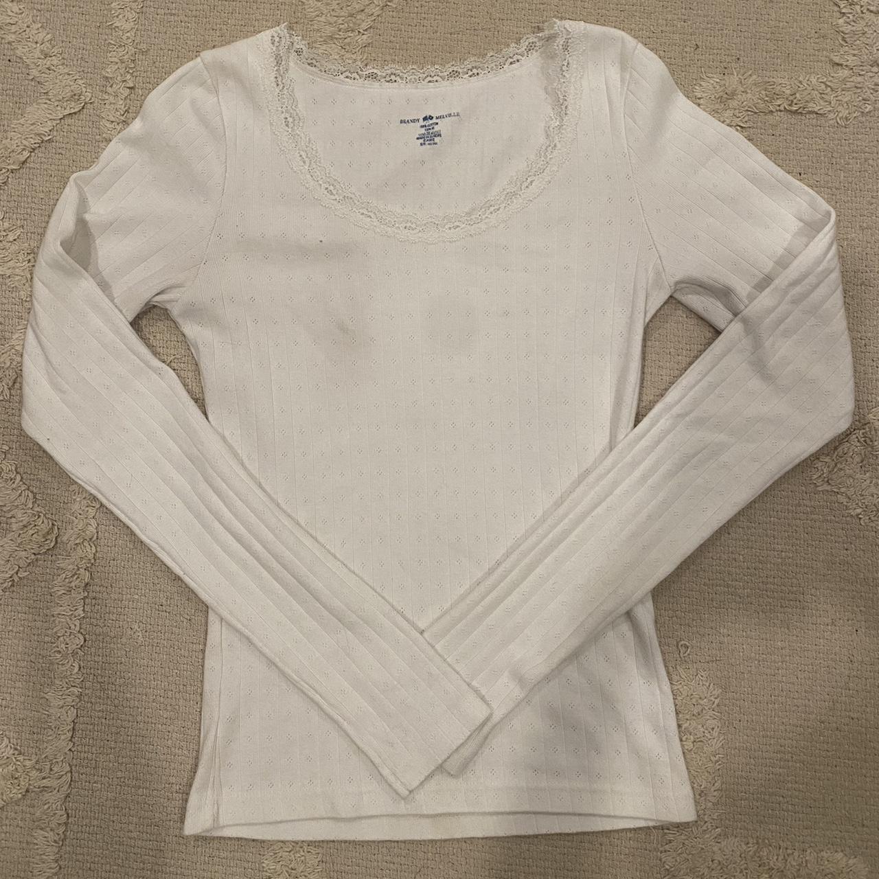 Brandy Melville eyelet McKenna lace Top - Depop