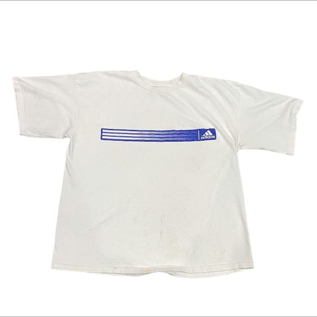 Adidas Men's Blue and White T-shirt (2)