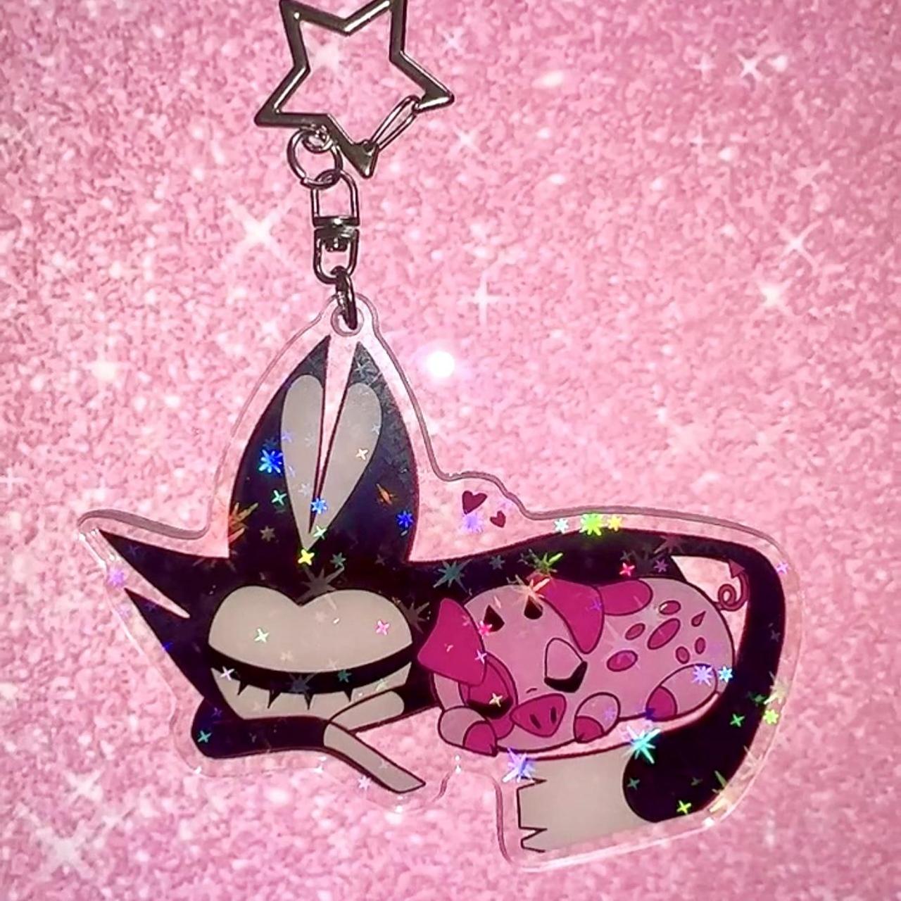 Hazbin hotel KeeKee & Fat Nuggets 76mm holographic | Depop