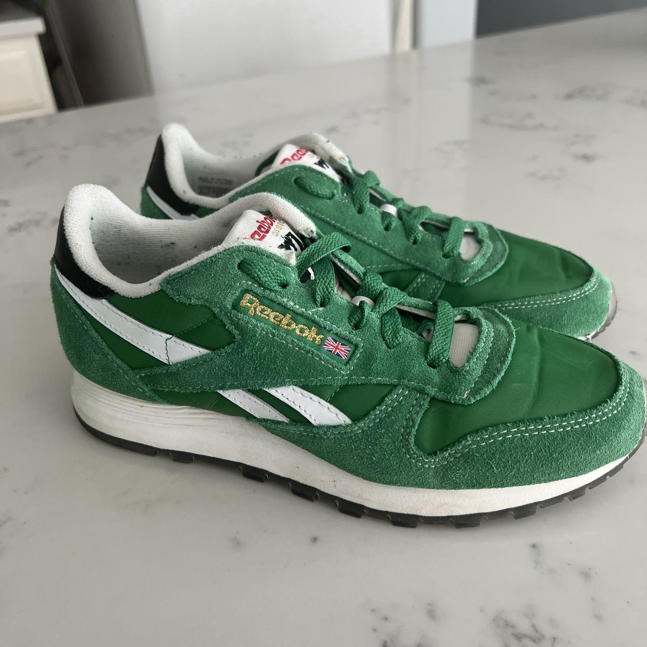 classic vintage suede green Reebok trainers Size 6... - Depop
