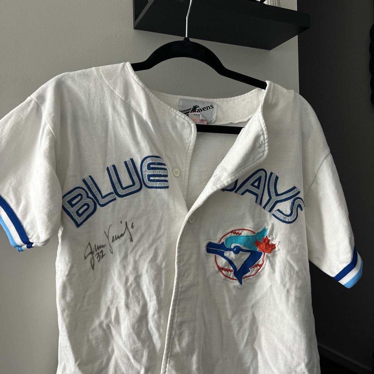 Vintage 90s Blue Jays Jersey Size Kids Medium Made - Depop