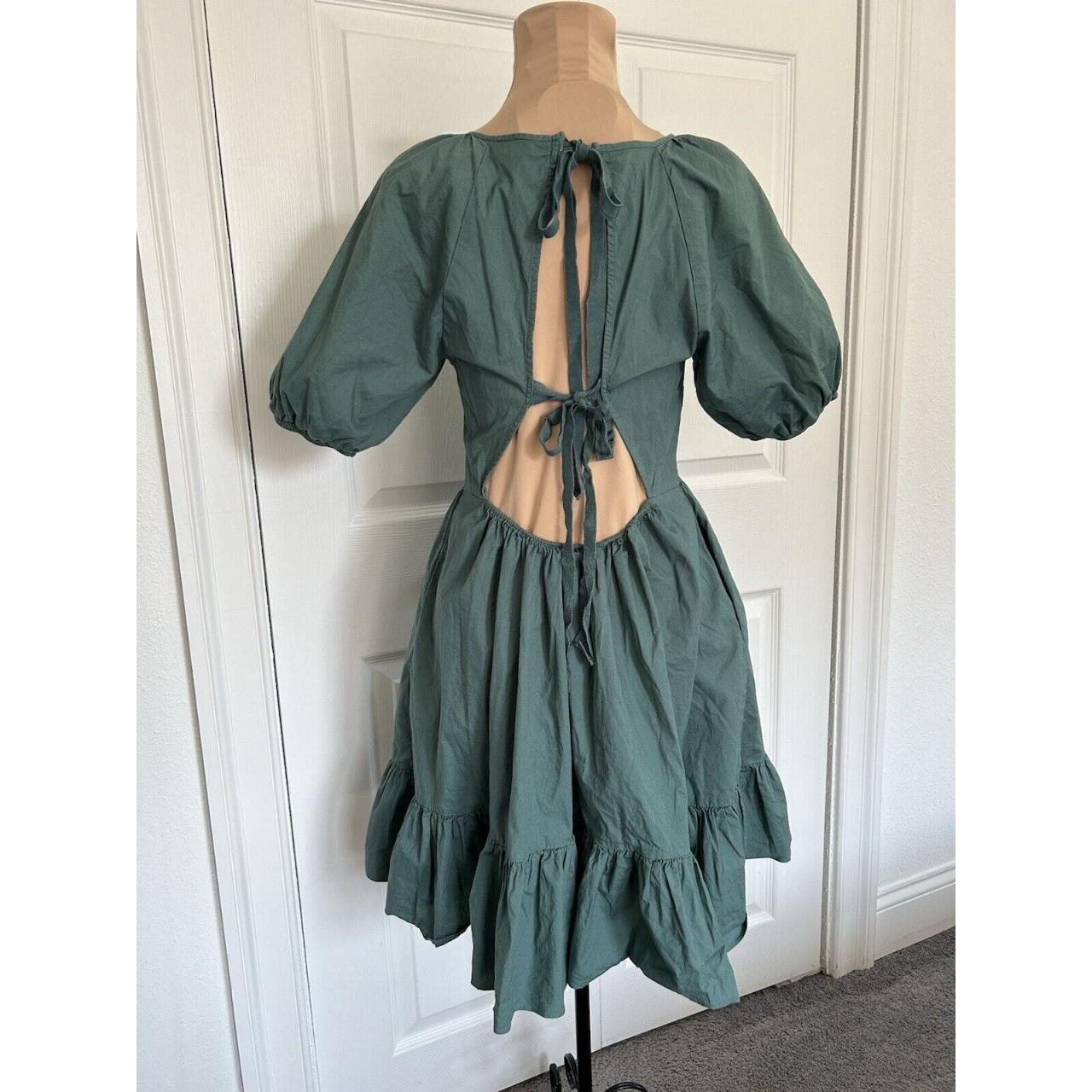 Peter Som Puff Sleeve Ruffle Trim Open Back Depop