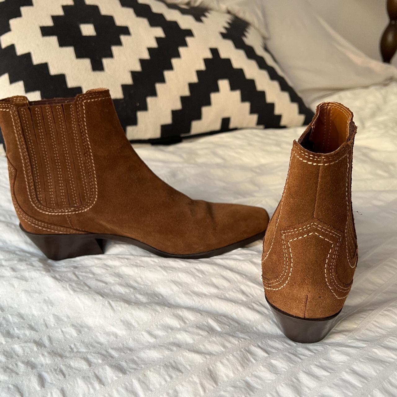 zara suede cowboy ankle boots