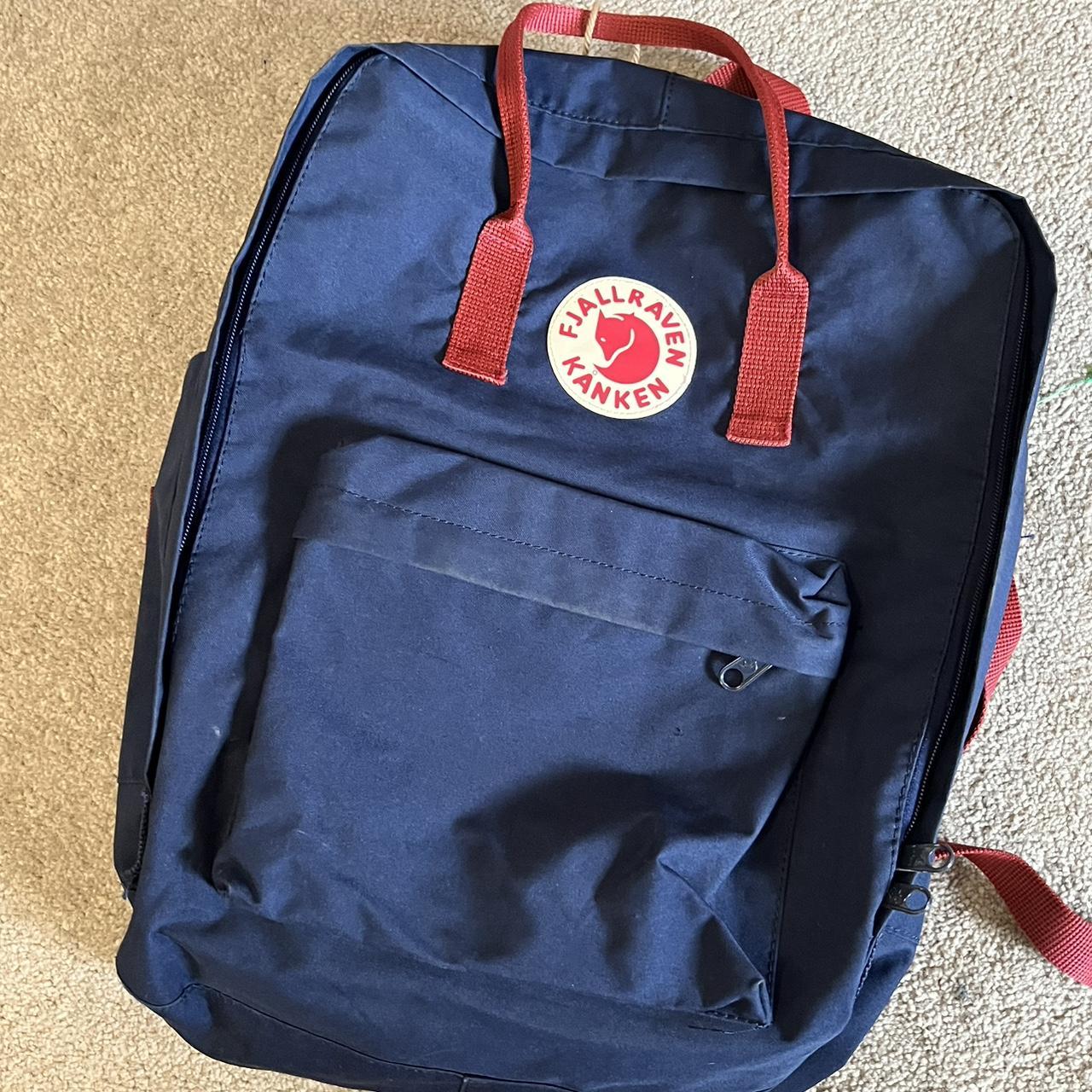 Kanken navy sales blue and red