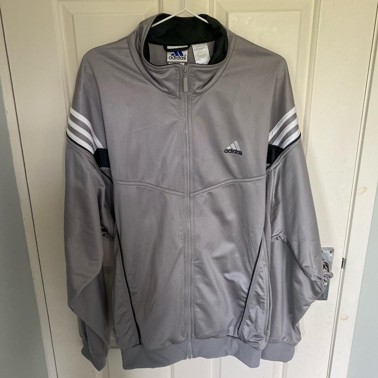 Vintage ADIDAS silver track jacket size XL. Great... Depop